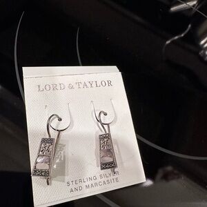 Lord & Taylor Sterling Silver and Marcasite Earrings